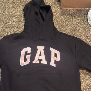 GAP Black Hoodie with Pink Lettering